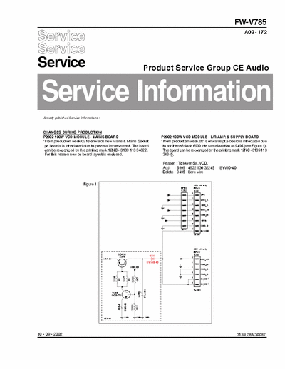 Philips FW-V785 Service Information Prod. Serv. Group CE Audio A02-172 (10-09-2002) - pag. 2